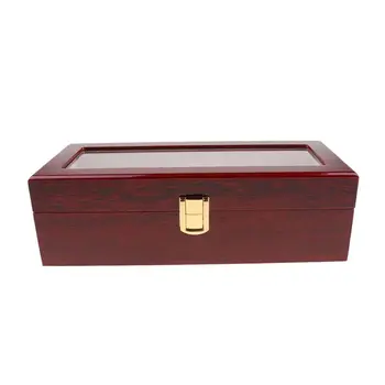 

5 Slots Display Watch Boxes Wood Watch Storage Boxes Case With Lock