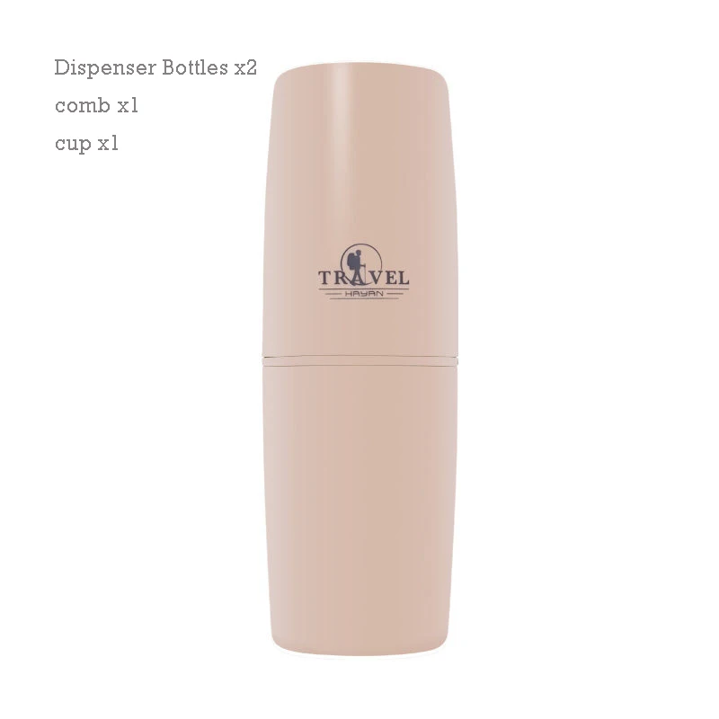 4pcs/set Travel Wash Cup Soap Dispenser Cosmetics Bottles Set Portable Toothbrush Cup Comb Bathroom Set Easy Carry
