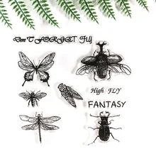 14*14 Inspiration Insect прозрачные штампы печать для DIY скрапбукинга фотоальбом декоративный прозрачный штамп лист