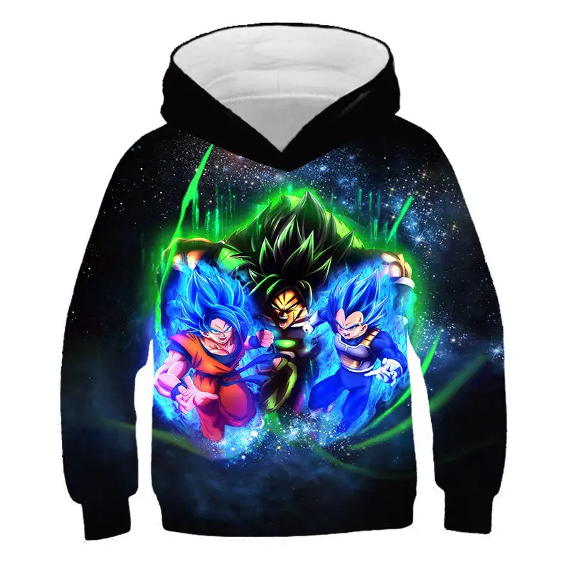 Супер Аниме толстовки Dragon Ball Z Son Goku детские толстовки с 3D принтом Harajuku детские толстовки с длинными рукавами для мальчиков и девочек