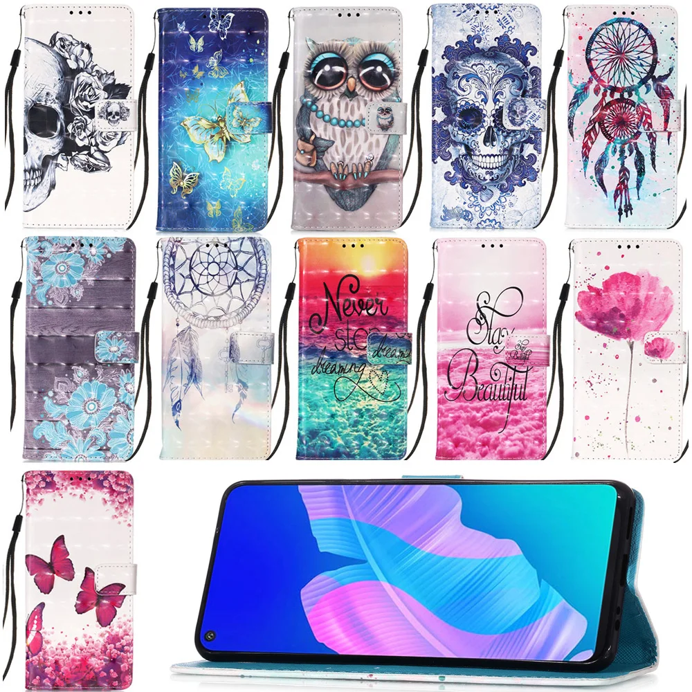 Чехол для Huawei p40 lite E p30 Pro Y5P Y6P 2020 P20 Cover p smart Nova 7 pro 5G se Y6 Y7 Y9 Prime 2019|Чехлы-портмоне| |