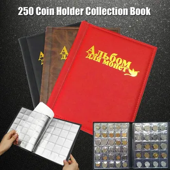 

10 Page 250 Coins Holder Collection Album PU Storage Collecting Money Penny Pockets Album Book Collectibles 3 Colors