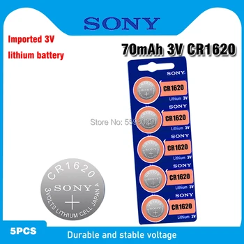 

5pcs/Lot For Sony CR1620 1620 ECR1620 DL1620 280-208 3V Cell Battery Lithium Button Battery Coin Batteries For Watches clocks