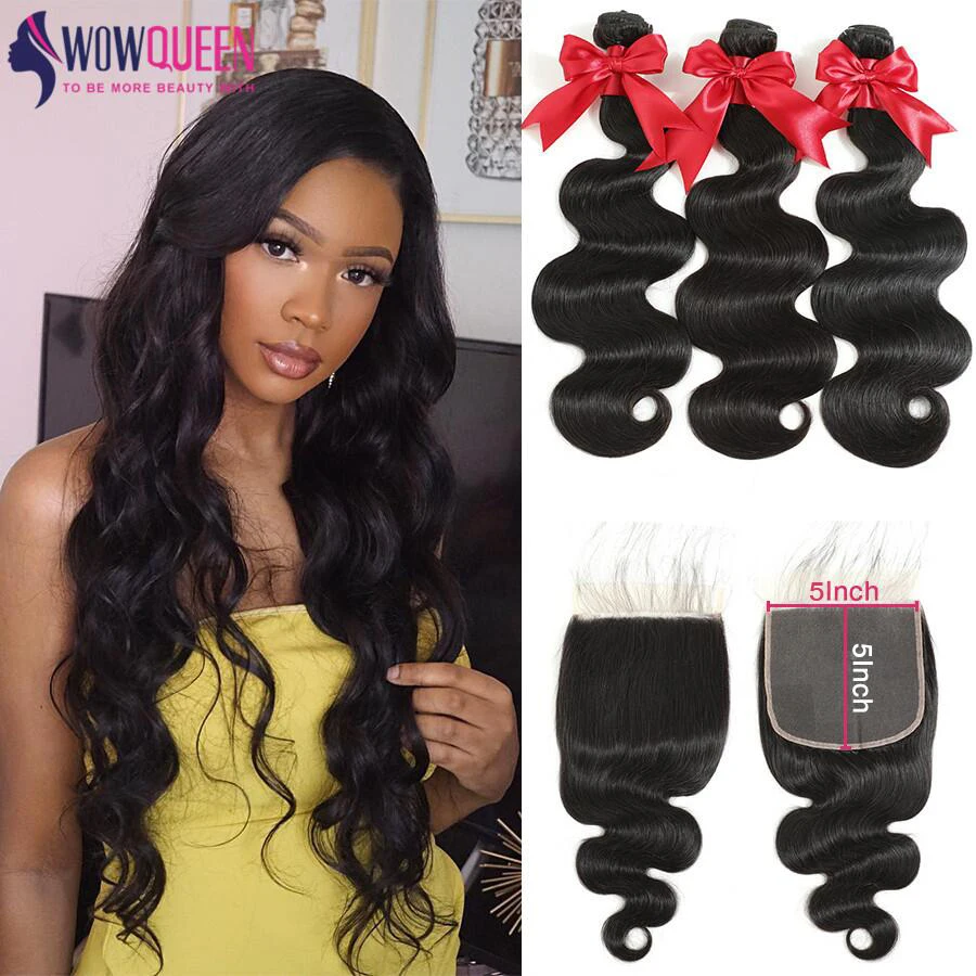 5x5 Closure And Bundles 30 Inch Human Hair Body Wave Bundles With Closure 5x5 Closure With Bundles Brazilian Hair Weave Bundles