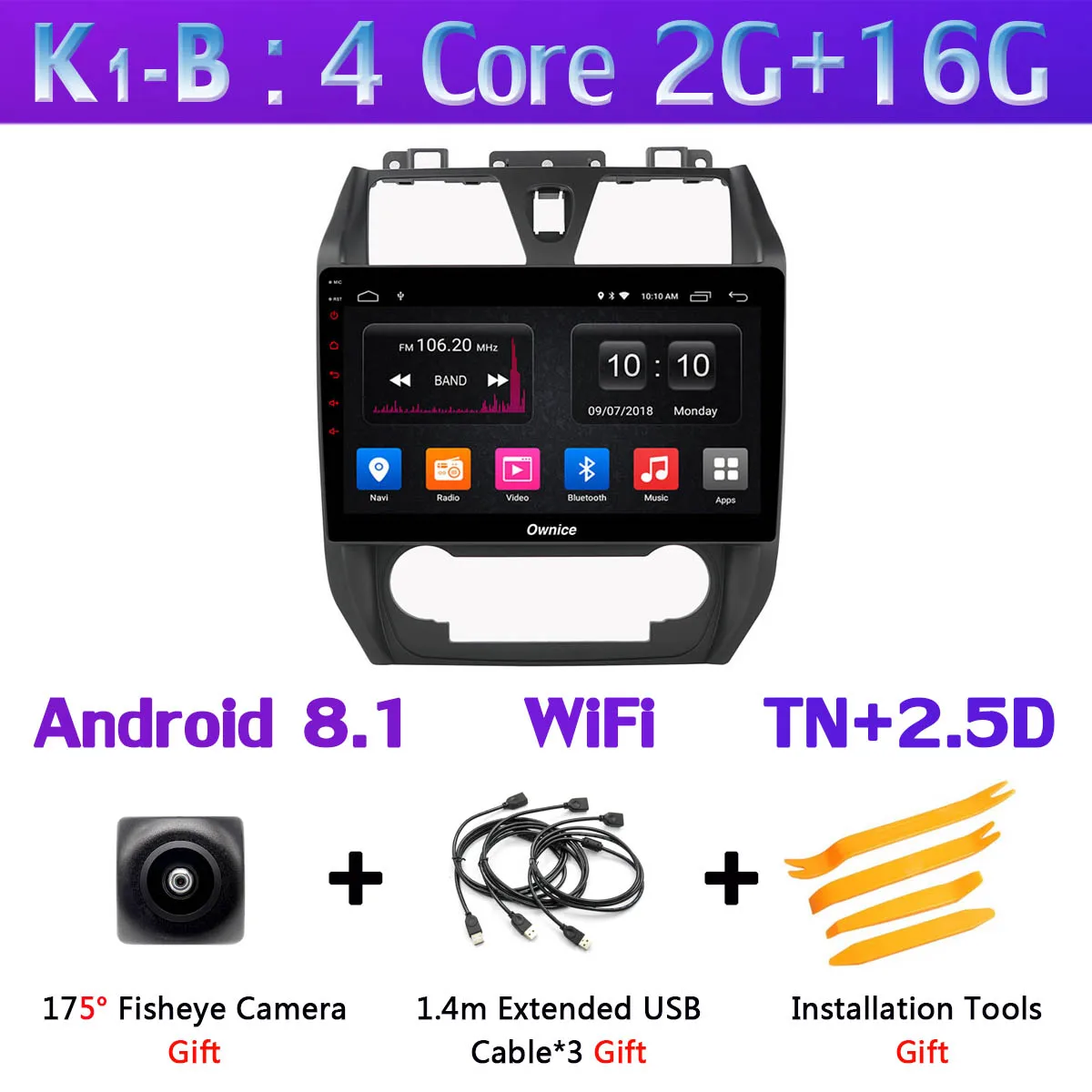 K1-B Ownice 10," K1 K3 K5 K6 автомобильный dvd-плеер для Geely Emgrand EC7 EC715 EC7-RV EC718 2012- радио gps CarPlay DSP 360 ° панорамный - Цвет: K1-B