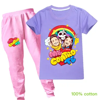 

Summer Cotton Girl T Shirts Me Contro Te T Shirt Long Pants 2pcs Sets Baby Boys Short Sleeve T-Shirts Girls Kids Tees Costumes
