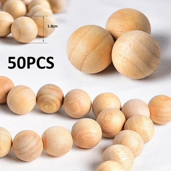 

50Pcs Cedar Wood Moth Balls Repellent Poison Free For Closets Drawer For Clothes Leathers Book 1.8cm