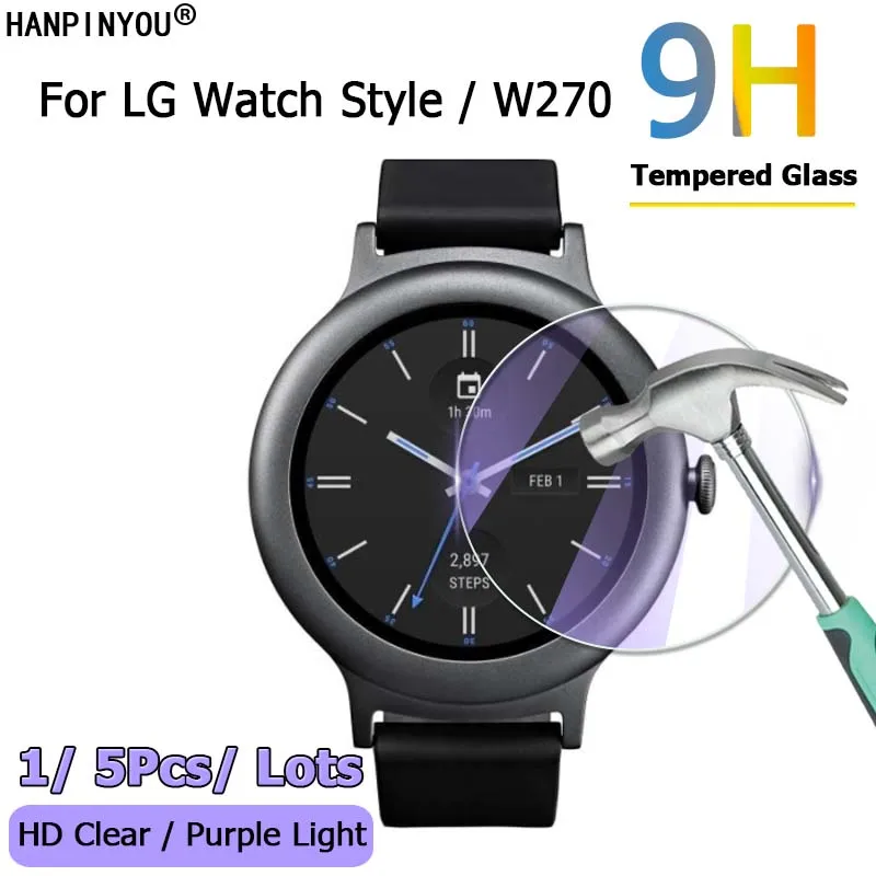 Per Lg Watch Style / W270 Smart Watch Ultra Clear / Anti Blue Purple Light 2.5D Pellicola Proteggi Schermo In Vetro Temperato