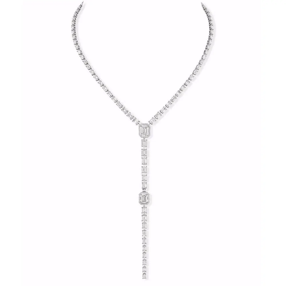 

Accking Luxury Women Square Cubic Zirconia Nigerian Wedding Bridal 2PCS Necklace Earring Set Dubai Jewelry Set Jewellery