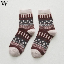 Womail носки осень и зима толстые теплые шерстяные носки принт "горошек" женские носки шерсть нейлон толстый принт