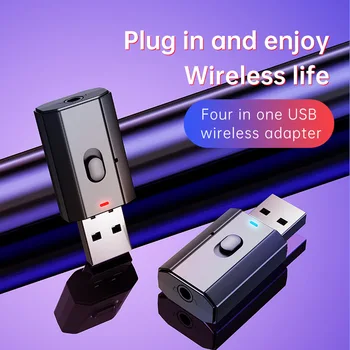 

Wireless Bluetooth 5.0 Receiver USB Adapter 3.5mm Audio Receiver/transmitter For CD Players TV PC Car AUX Speaker Plug And Play