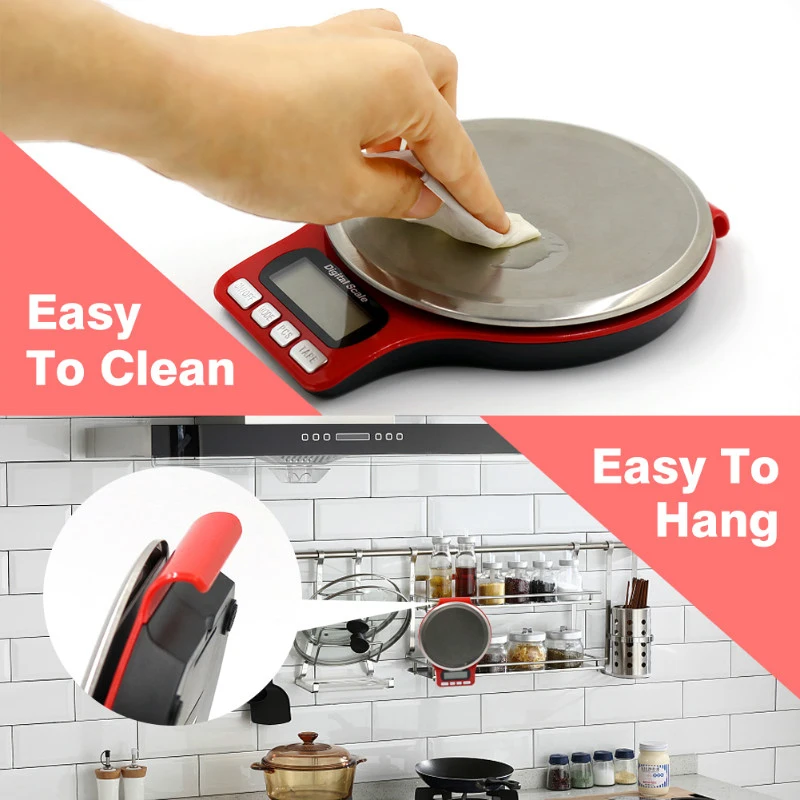 

Electronic LCD Digital Kitchen Scale Kitchen Food Measuring Tools Gram Metal Precision Scale Pallet Food 5000g/1g,3000g/0.1g