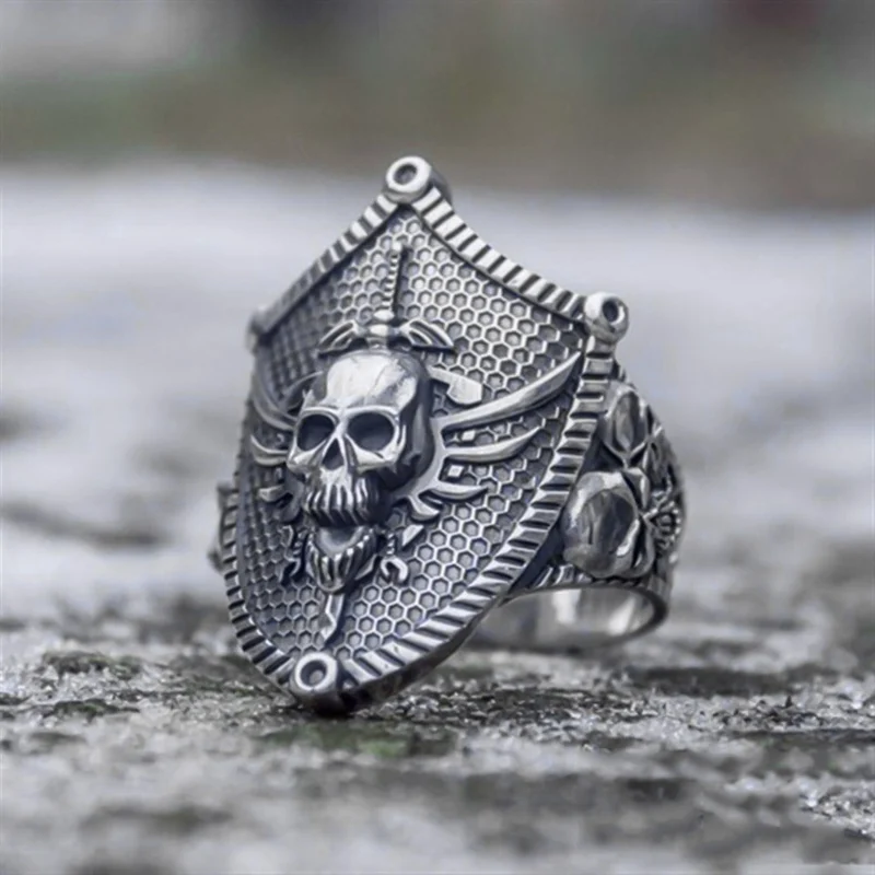 Кольцо мужское в стиле панк/Рок/рэп с черепом|Кольца| |
