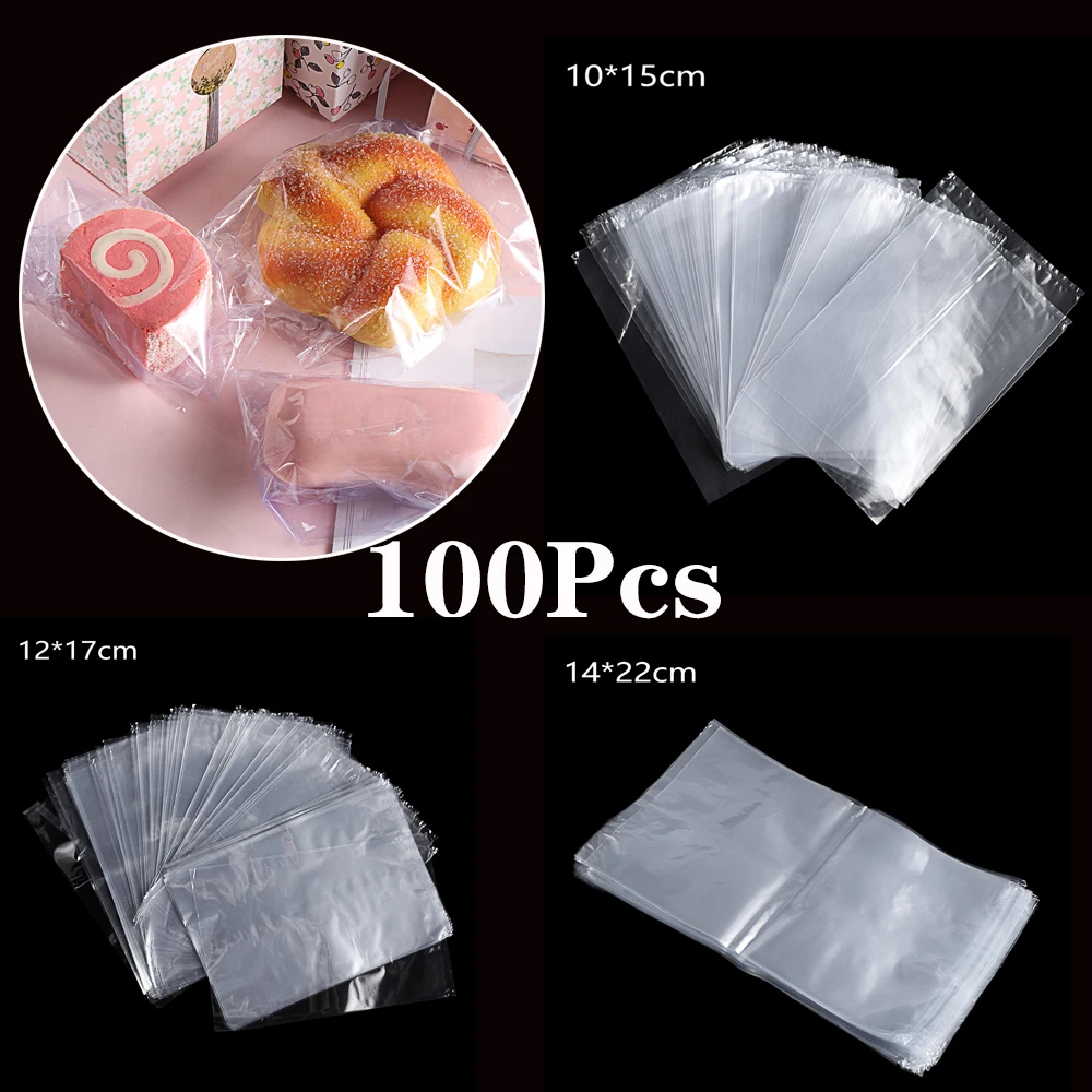 100Pcs Clear PVC Heat Shrink Wrap Bag Film Seal Packing Gift Bags 3 Sizes ZD