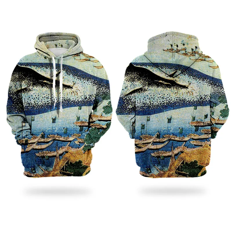 H03925 Japan style Japanese element art of painting WHOSONG 3D Hoodies samurai men pattern funny coat long sleeve popular streetwear - Цвет: H03925