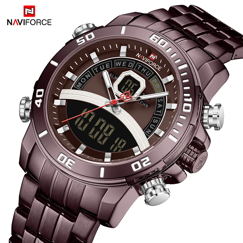 NAVIFORCE спортивные часы для мужчин Топ бренд класса люкс из нержавеющей стали