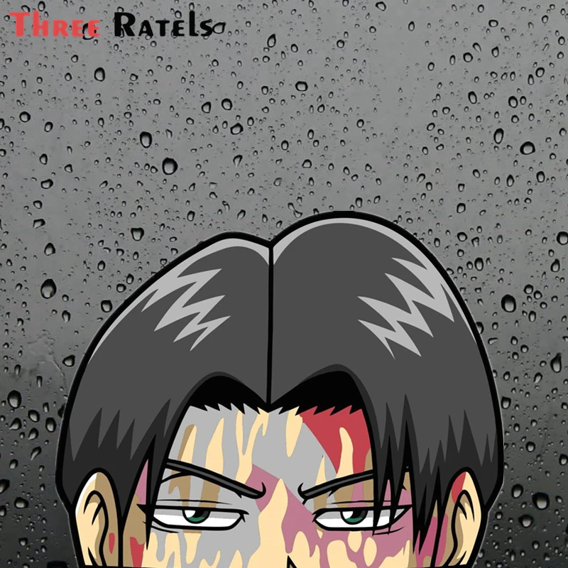 Three Ratels FC213 funny 3D LEVI ACKERMANN PEEKing Anime Decal Car Styling Sticker Waterproof Auto Motor Decor Graphics | Дом и сад