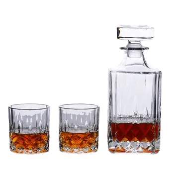 

Whiskey Decanter and Glasses Barware Set, for Liquor Scotch Bourbon Wine or Vodka - Includes 2 Whisky Glasses