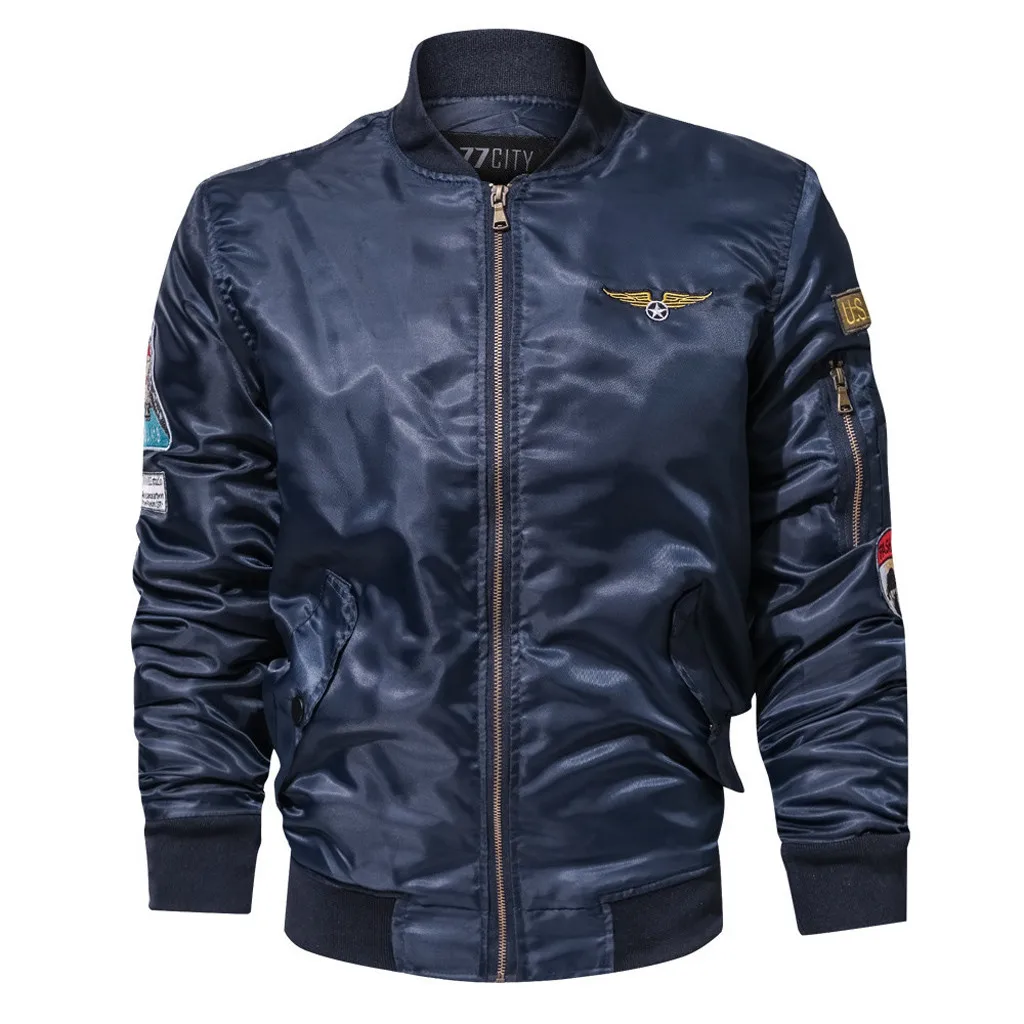 Winter Men's Thick Jacket Mens Motorcycle Leather Jacket Warm Badge Coats Male Stand Collar Military Clothing Brand Clothing