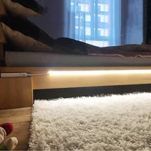 Светодиодный светильник для шкафа с активированным движением, светильник для кровати, 5 В, датчик движения PIR, Светодиодная лента, 2835, Ночной светильник, светильник для шкафа, лента освещения