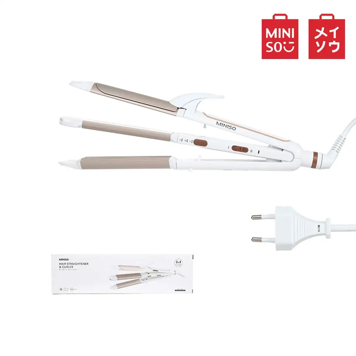 

MINISO Professional 3 In 1 Hair Straightener Curling Irons Hair Curler Corn Curler PTC Heating Elements Women Styling Tools