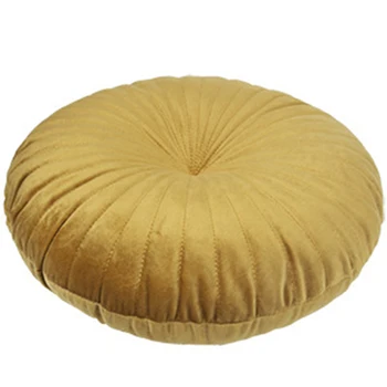 

Yellow Nordic Style Pumpkin Shape Cushion Decorative Seat Pillow Creative Round Velvet Throw Pillow Cushion