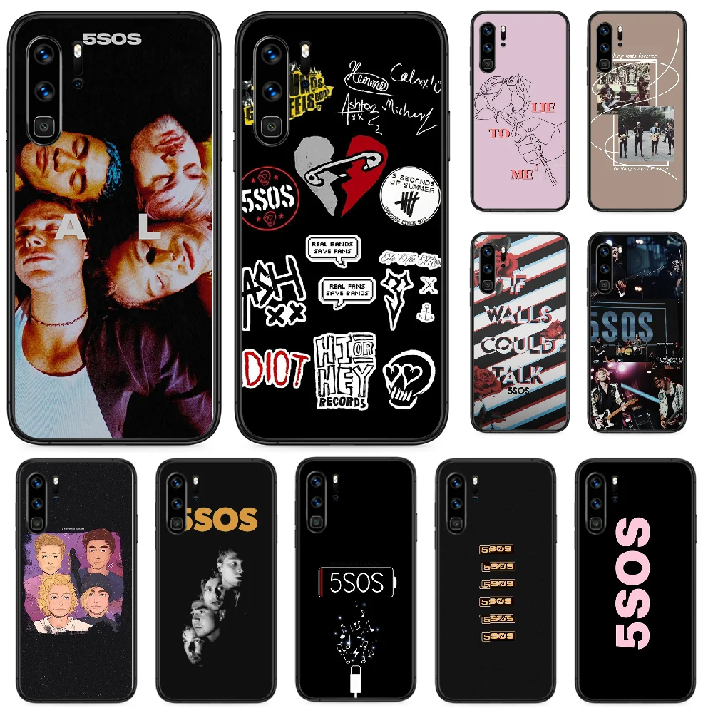 5SOS 5 секунд лета чехол для телефона Huawei P 9 Smart 10 20 30 40 8 Lite Mini Z 2019 Pro Черная задняя
