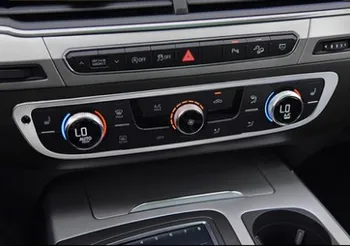 

Car styling Interior Console Panel Air Condition Switch Cover Trim stainless steel Stickers Accessories For Audi Q7 2016 2017