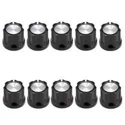 Pack of 10 Plastic Aluminum Sheet Volume Control Knob Buttons for Electric Guitar/Bass Accessory