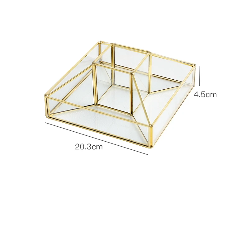 Прямая Новая косметика парфюм Настольный медный стеклянный прозрачный туалетный столик принцесса украшение для хранения отделочная стойка - Цвет: as the picture shows