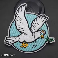 Buy Full Embroidered Peace and Love Iron-On Moon and Sun Yellow Round Patches - Clothes Patches for Clothing Online - Image 2
