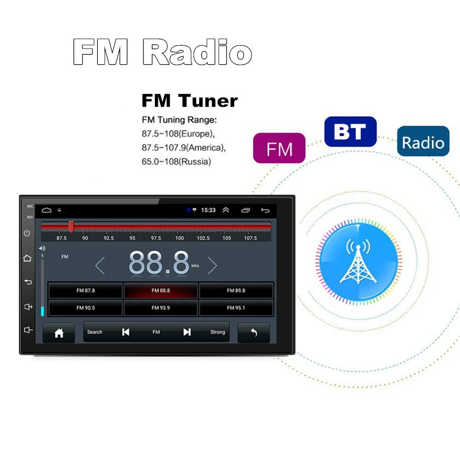 " 2Din Android 9,1 автомобильный радиоприемник MP5 четырехъядерный 2+ 32 ГБ gps Wifi 3g 4G Mirror Link FM