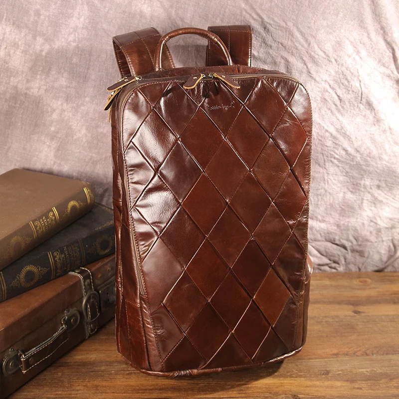 Мужской винтажный рюкзак Cobbler Legend коричневый из натуральной воловьей кожи сумка