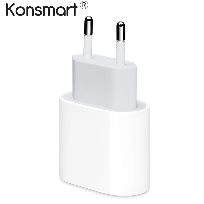 Konsmart Оригинальное 18 Вт USB C PD быстрое зарядное устройство для iPhone 11 pro Max X Xr XS Max iPad Pro USB C адаптер питания для iPhone 11 - Тип штекера: Европейский Союз (ЕС)
