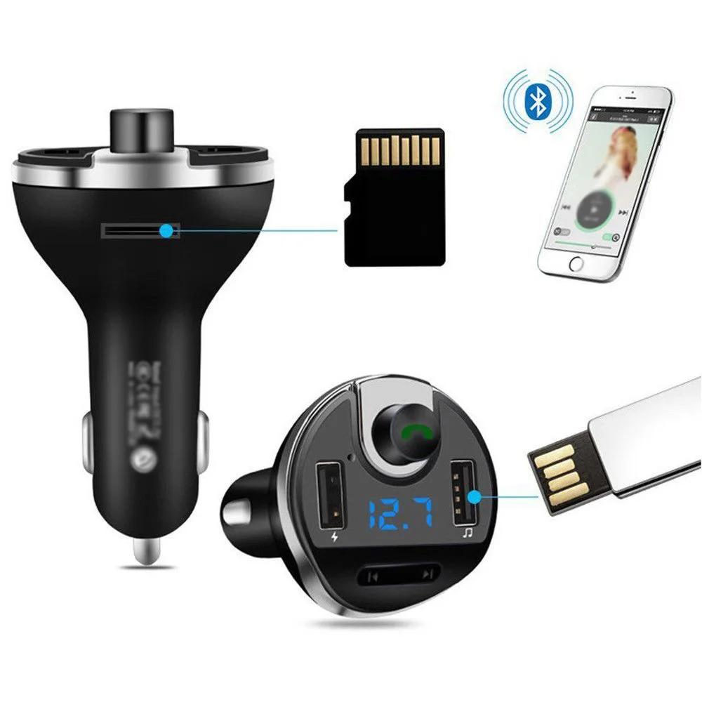 12-24 В 3.4A автомобильный Bluetooth автомобильный fm-передатчик адаптер беспроводной радио двойной usb зарядка телефон MP3 плеер SD аудио приемник