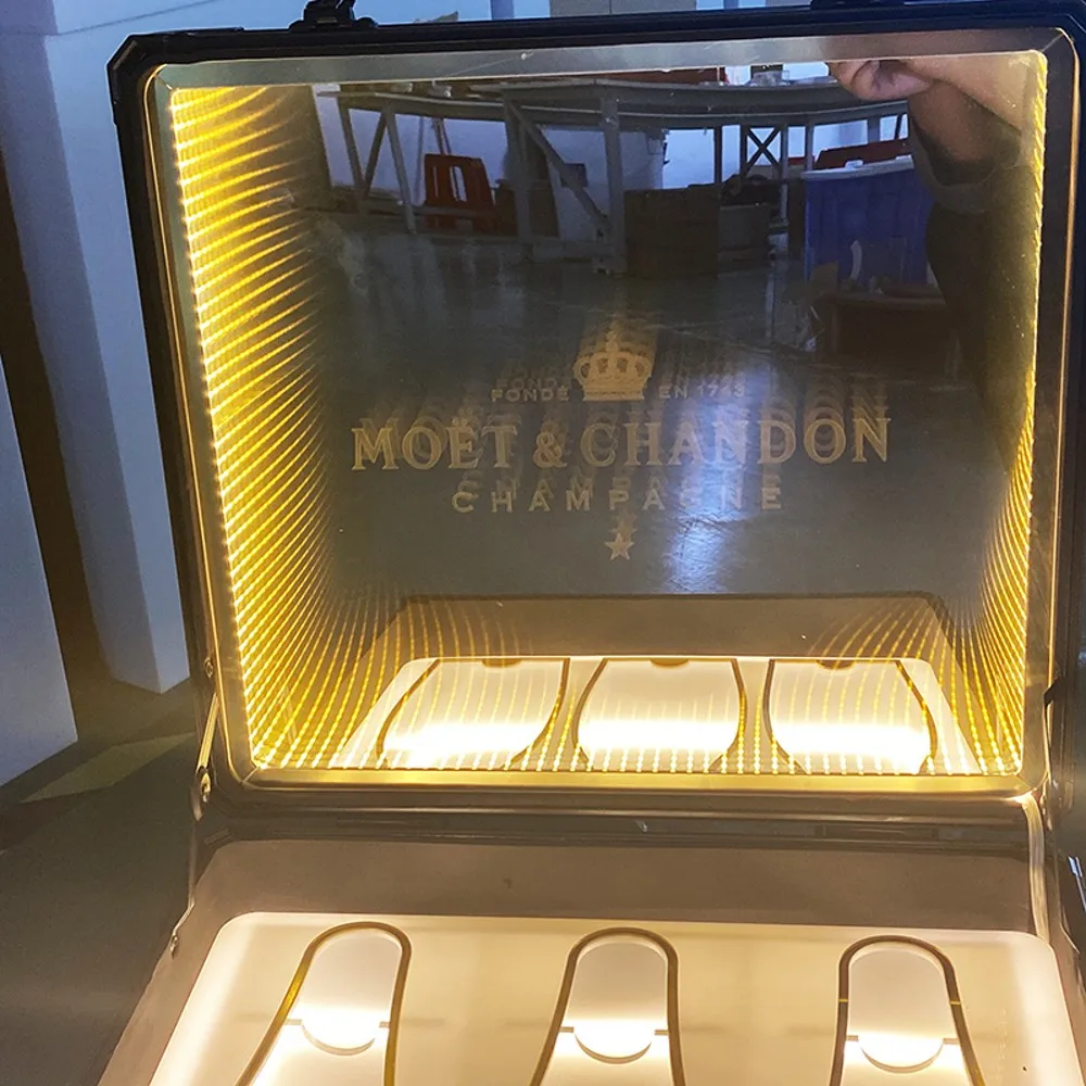 

Гравировка логотипа светящаяся панель FIER Carrier Box LED VIP коктейль Шампанская бутылка Дисплей Чехол для клуба свадебвечерние НКИ