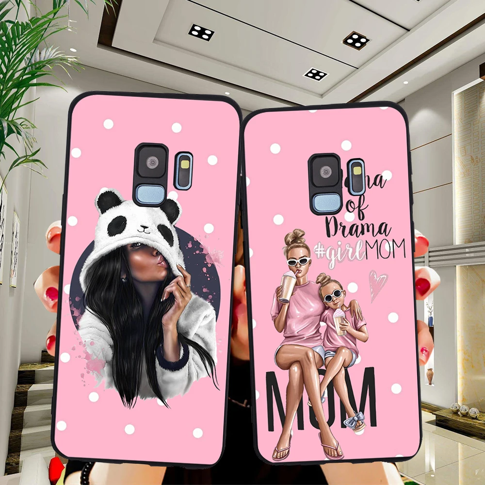 

fashion Girl Mom Baby For Samsung Galaxy S6 S7 Edge S8 S9 S10 Plus Lite Note 8 9 10 A30 A40 A50 A60 A70 M10 M20 phone Case funda