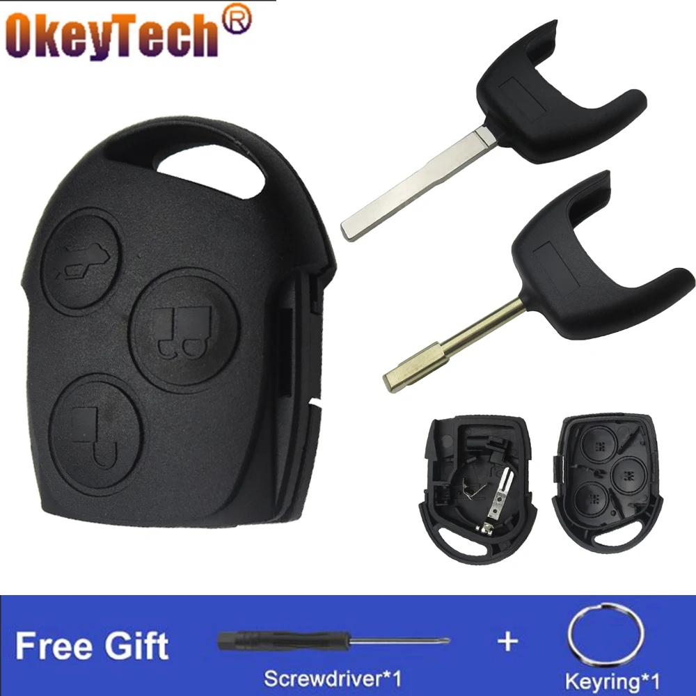 OkeyTech 3 кнопки сменный корпус ключа чехол для Ford Mondeo Фокус 2 Festiva Fiesta Transit