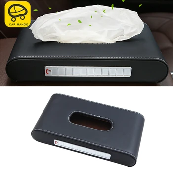 

CARMANGO for Audi A4 A5 A7 A6 A8 Q3 Q7 Q5 Car Styling Leather Tissue Box Napkin Paper Container Case Interior Accessories