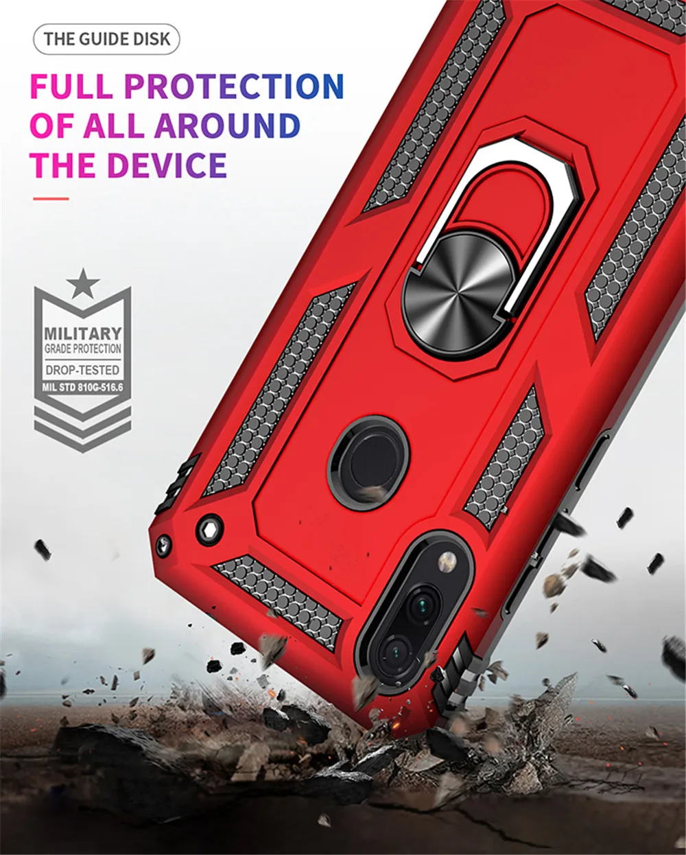 for Xiaomi Redmi Note 8T Case Cover Armor Rugged Military Shockproof Magnetic Car Holder Ring Case for Xiaomi Redmi Note 8T 8 T phone card case