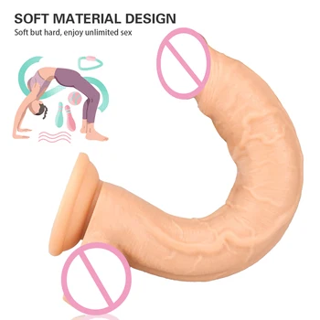 Super Long Lifelike Dildo Soft Penis with Powerful Suction Cup G-spot Vagina Stimulator Female Masturbator Sex Toys for Couple 2
