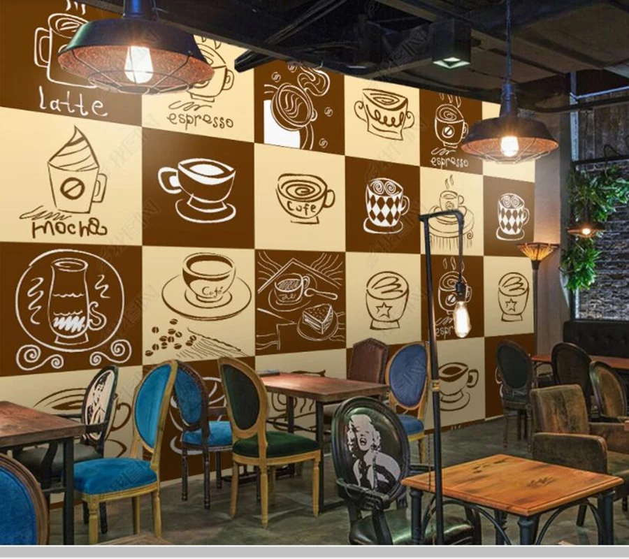 Custom Coffee shop decorative painting 3d wallpaper,living room kitchen cafe  bar restaurant mural wall decoration|Wallpapers| - AliExpress