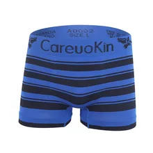 Men Striped Boxer Brief Man Comfortable Shorts Trunks Mid Waist Seamless Underwear Male U Convex Pouch Panties Boxer Shorts
