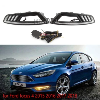 

MIZIAUTO 2Pcs LED DRL for Ford focus 4 2015 2016 2017 2018 LED daytime running lights foglights headlight daylight fog lamp
