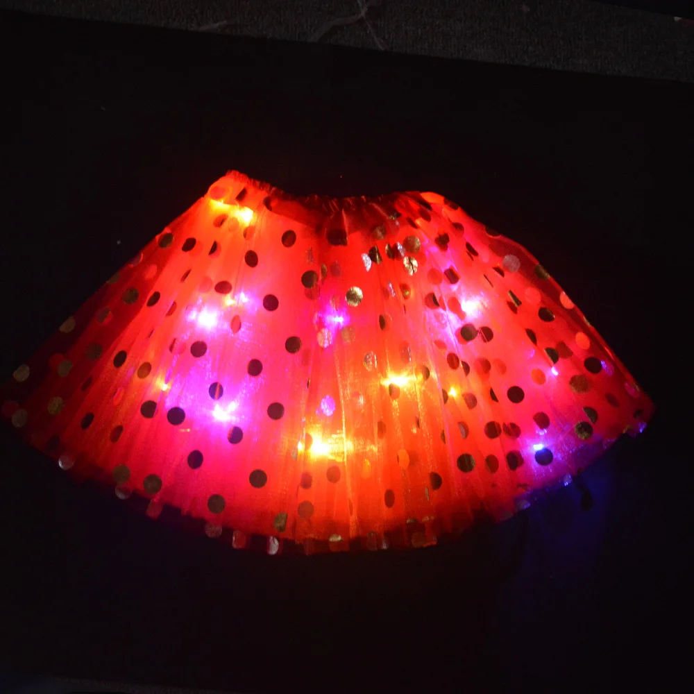Светодиодный светильник; блестящая детская юбка для девочек; юбка-пачка для танцев; подарок на день рождения; Светодиодный вечерние От 3 до 12 лет на Рождество и год