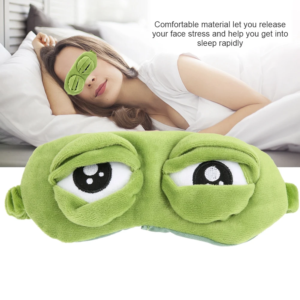 Милая маска для глаз, плюшевая 3D маска в виде лягушки, чехол для сна, отдых в путешествии, сон, аниме, забавный подарок