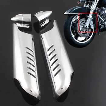 

Motorcycle Front Fork Lower Leg Slider Deflector Protector Cover for Touring Electra Street Road Glides 00-13