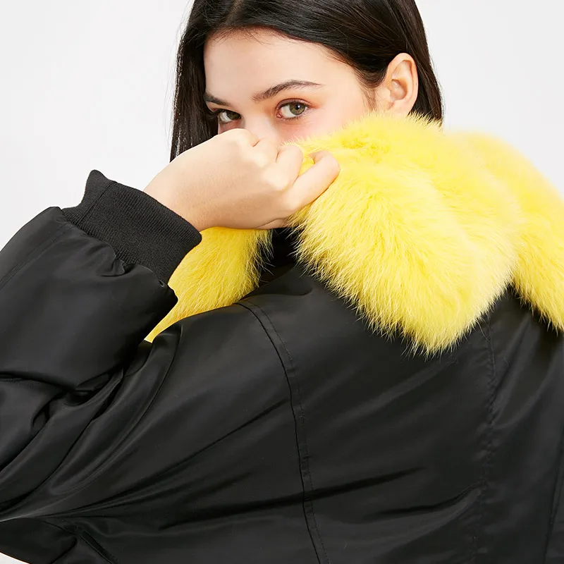 Vero Moda Женский Лисий меховой воротник с большим плечом свободный крой пуховик | 318423519