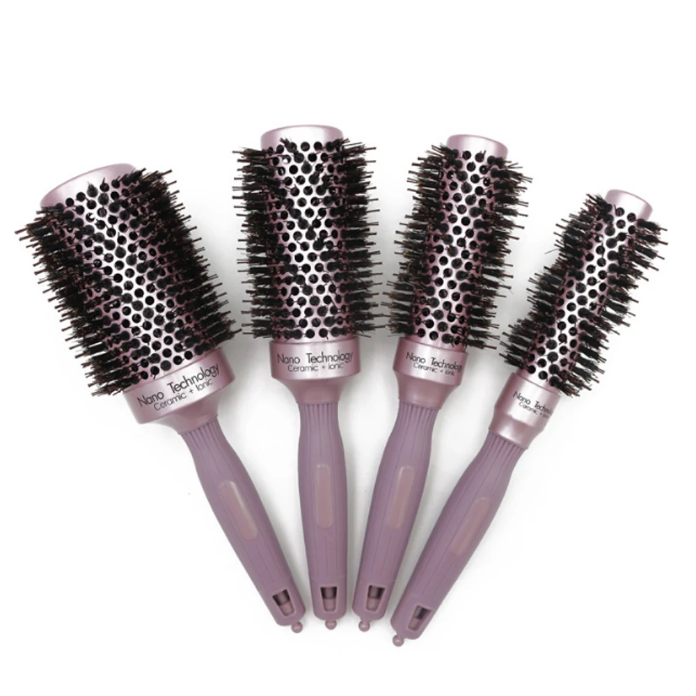 Высококачественная Парикмахерская щетка 4 размера алюминиевая цилиндрическая