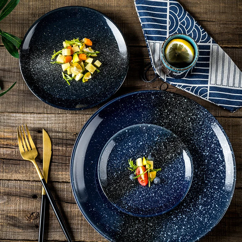 6 Pieces Dinnerware Set Steak Plate Breakfast Plate Pasta Plate Dessert